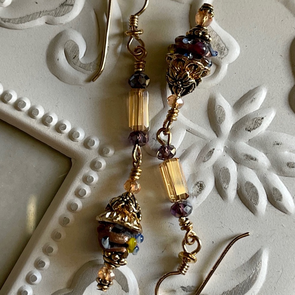 ARTISAN Earrings - “Take the Cake” Victorian Dangles - Picture 8 of 14